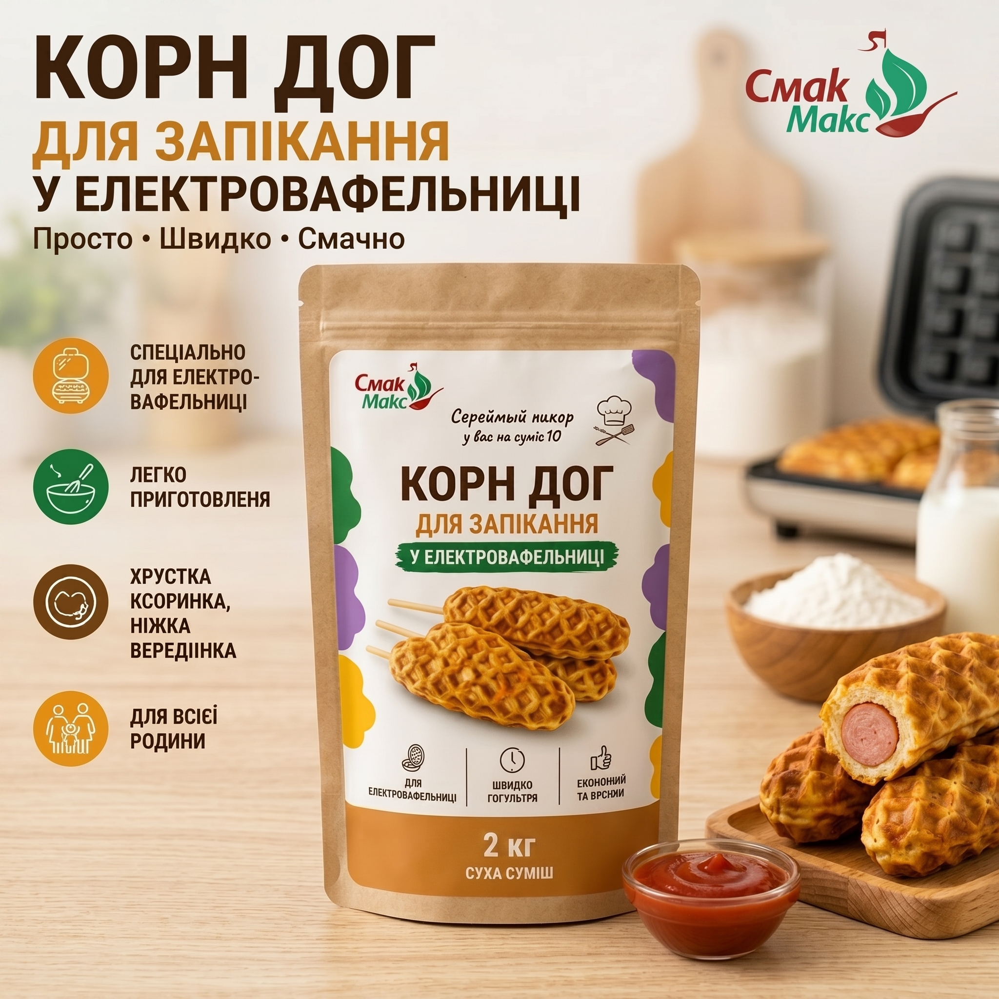 Суміш для корн-дога HoReCa Смакмакс 2 кг