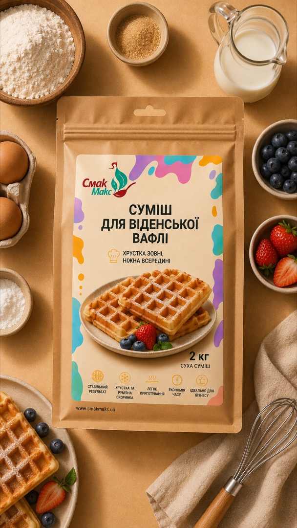 Суміш для віденської вафлі ТМ Смакмакс