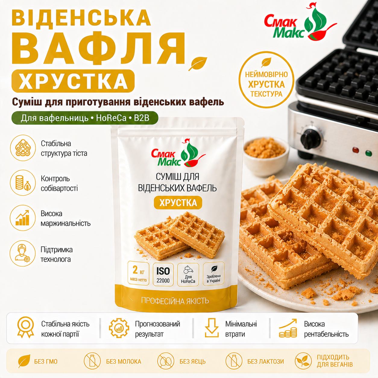 Віденська вафля Хрустка ТМ Смакмакс